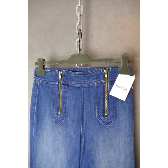 Mother RARE The Double Zip Pocket Flare Leg Jeans Womens‎ Size 28 Blue Denim - Picture 7 of 14